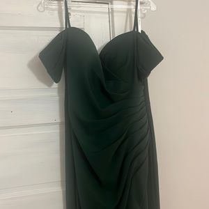 Green off the shoulder dress